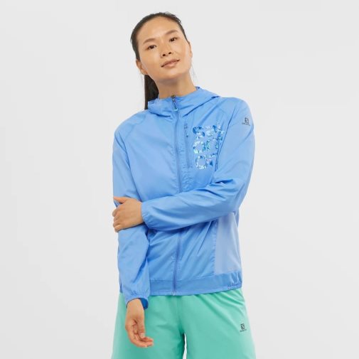 Light Blue Salomon Bonatti Cross Wind Women's Shell Jackets | IE LI2619